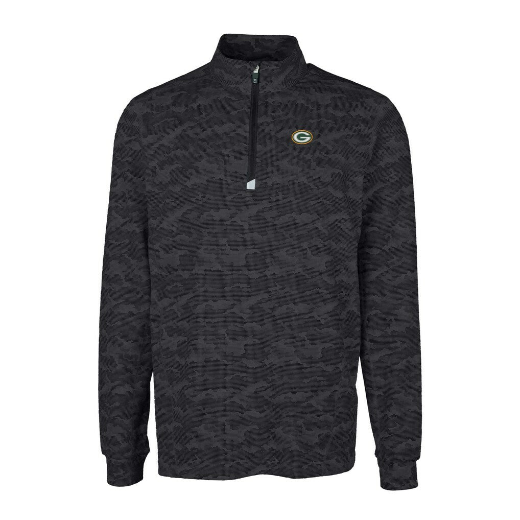 Green Bay Packers  Cutter & Buck Big & Tall Traverse Eco Camo Tri-Blend DryTec Quarter-Zip Jacket
