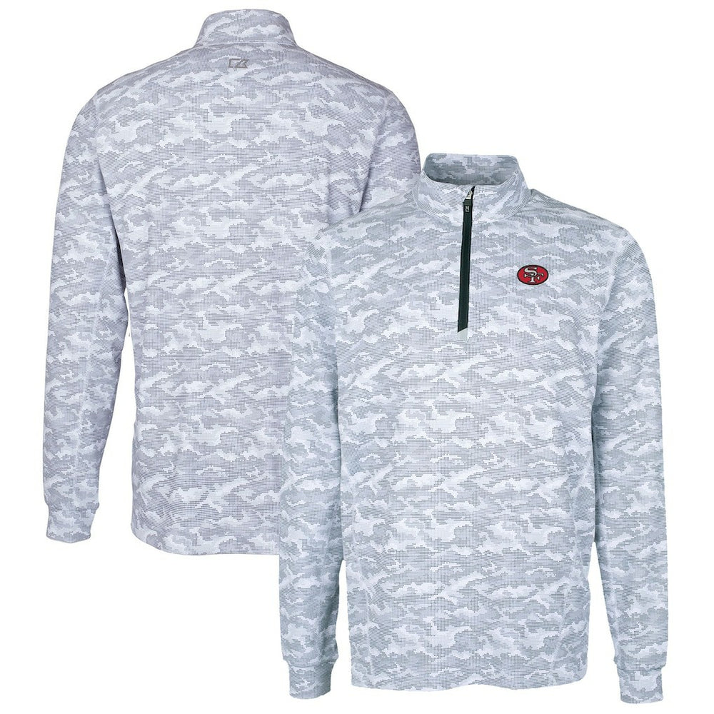 San Francisco 49ers  Cutter & Buck Big & Tall Traverse Eco Camo Tri-Blend DryTec Quarter-Zip Jacket