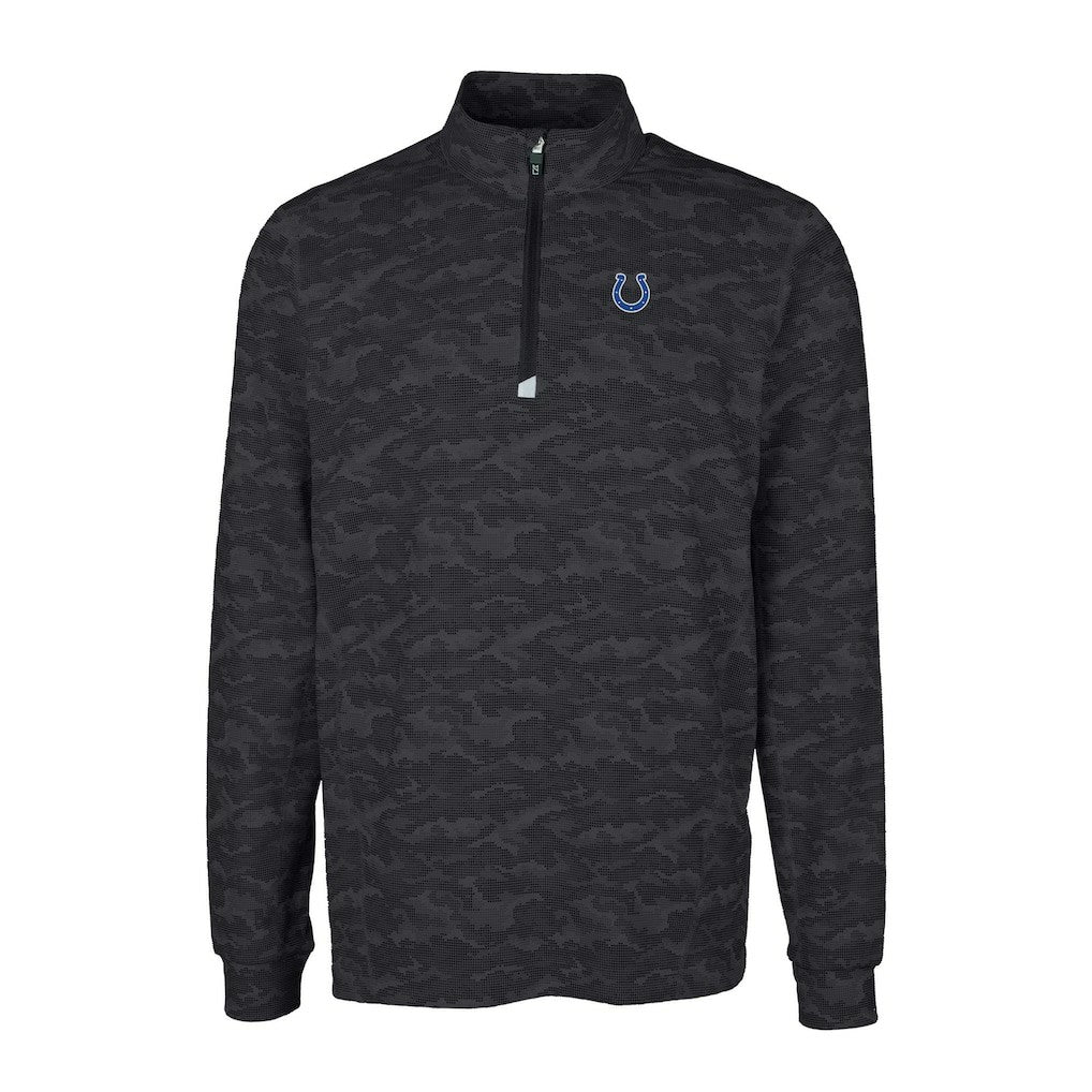 Indianapolis Colts  Cutter & Buck Big & Tall Traverse Eco Camo Tri-Blend DryTec Quarter-Zip Jacket