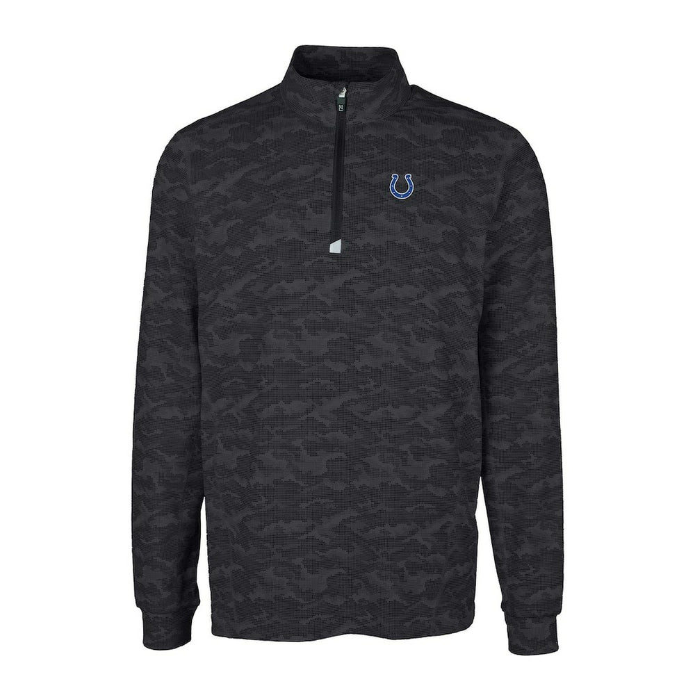 Indianapolis Colts  Cutter & Buck Big & Tall Traverse Eco Camo Tri-Blend DryTec Quarter-Zip Jacket