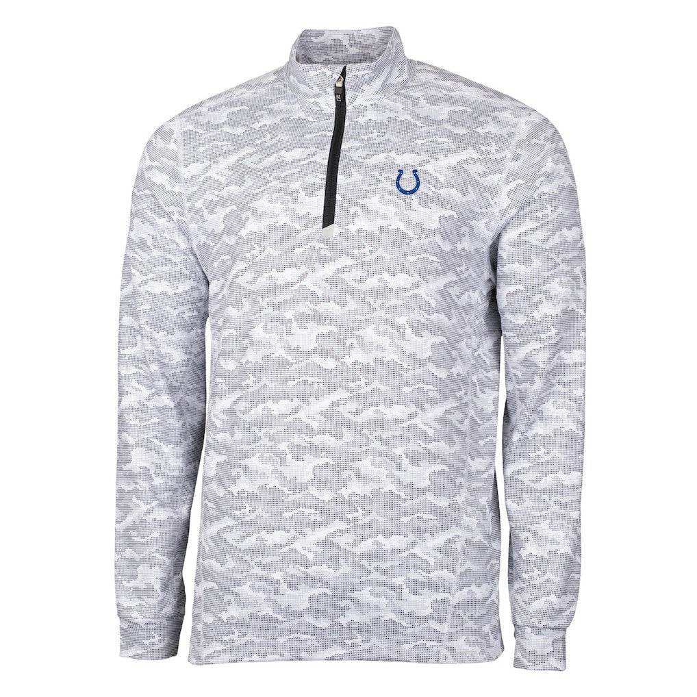 Indianapolis Colts  Cutter & Buck Big & Tall Traverse Eco Camo Tri-Blend DryTec Quarter-Zip Jacket