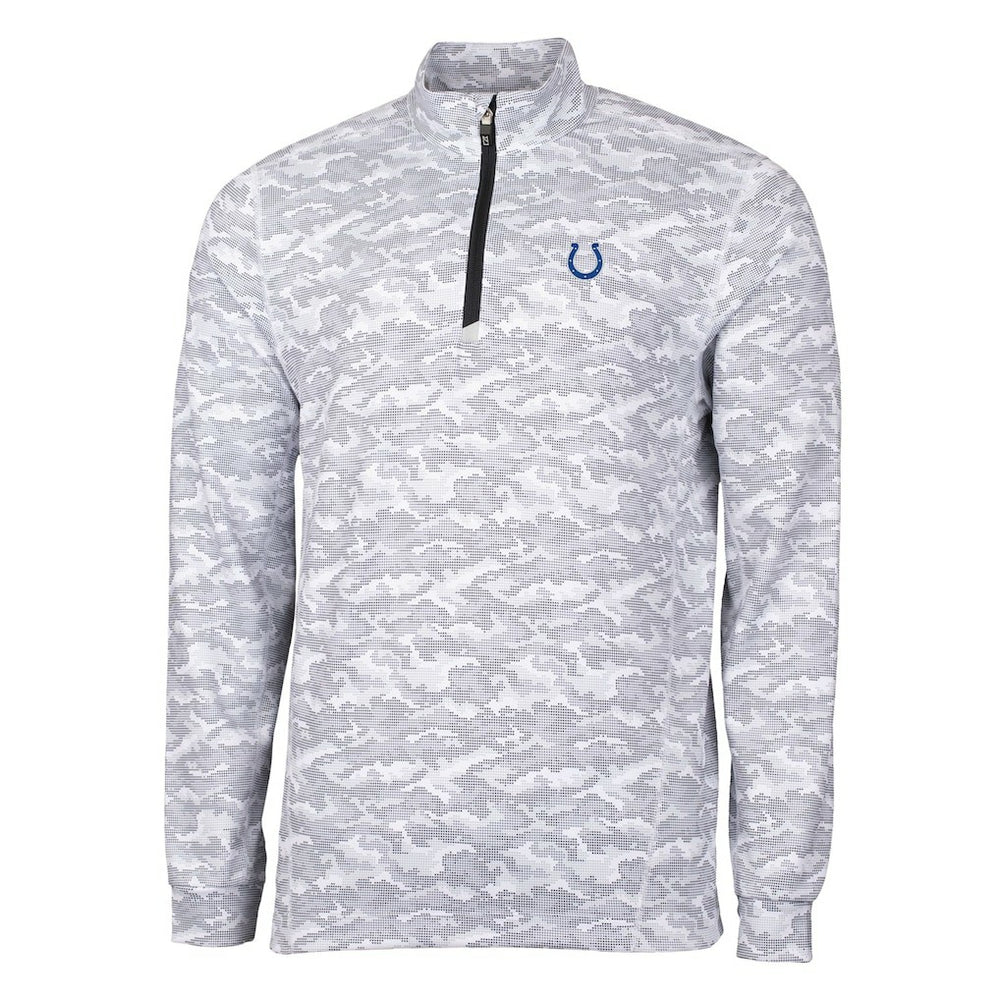 Indianapolis Colts  Cutter & Buck Big & Tall Traverse Eco Camo Tri-Blend DryTec Quarter-Zip Jacket