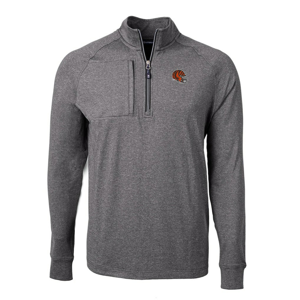 Cincinnati Bengals  Cutter & Buck Big & Tall Adapt Eco Raglan Quarter-Zip Jacket