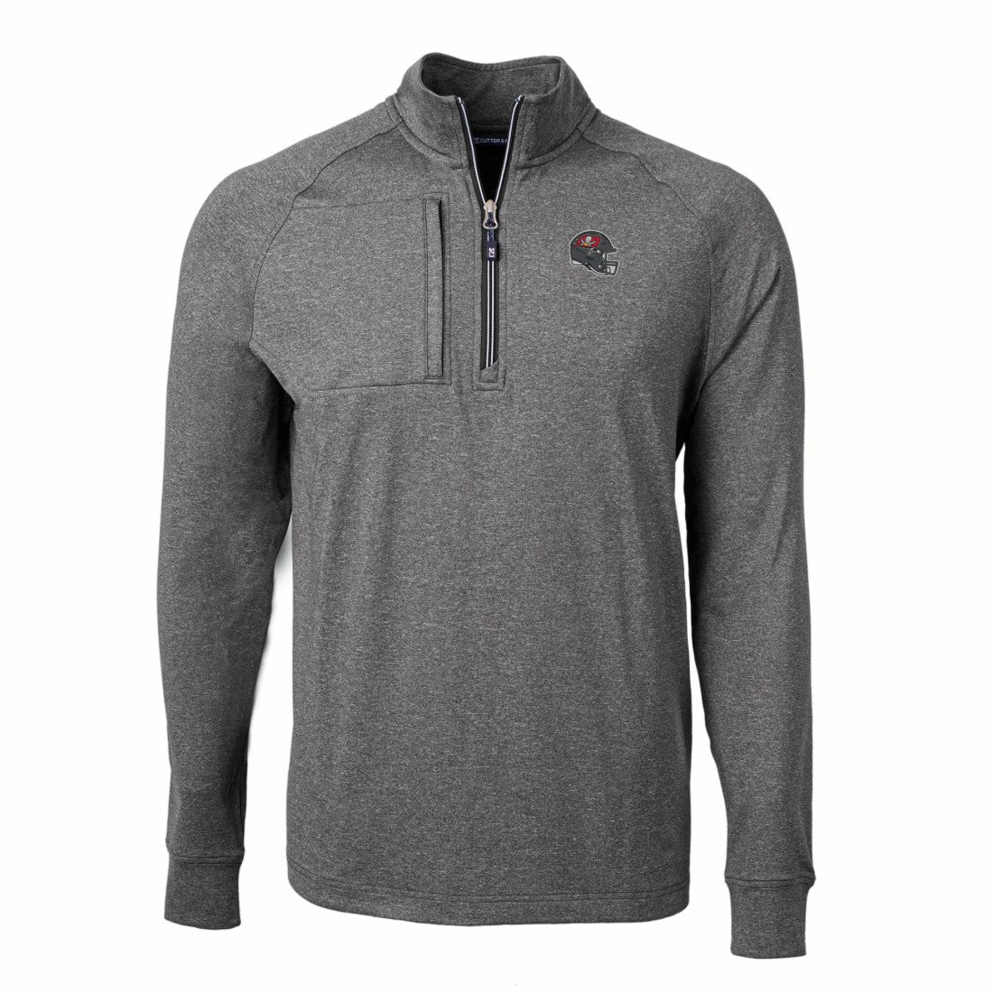 Tampa Bay Buccaneers  Cutter & Buck Big & Tall Adapt Eco Raglan Quarter-Zip Jacket