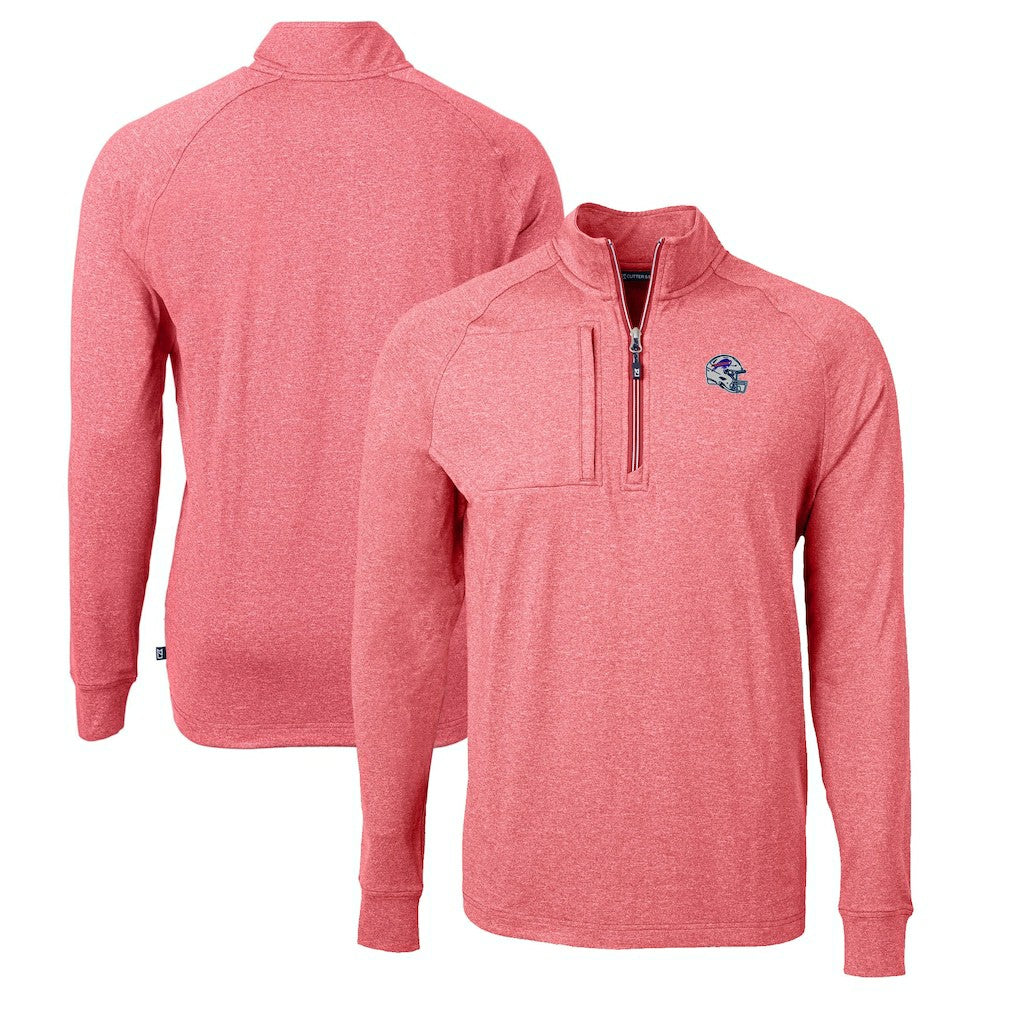 Buffalo Bills  Cutter & Buck Big & Tall Adapt Eco Raglan Quarter-Zip Jacket