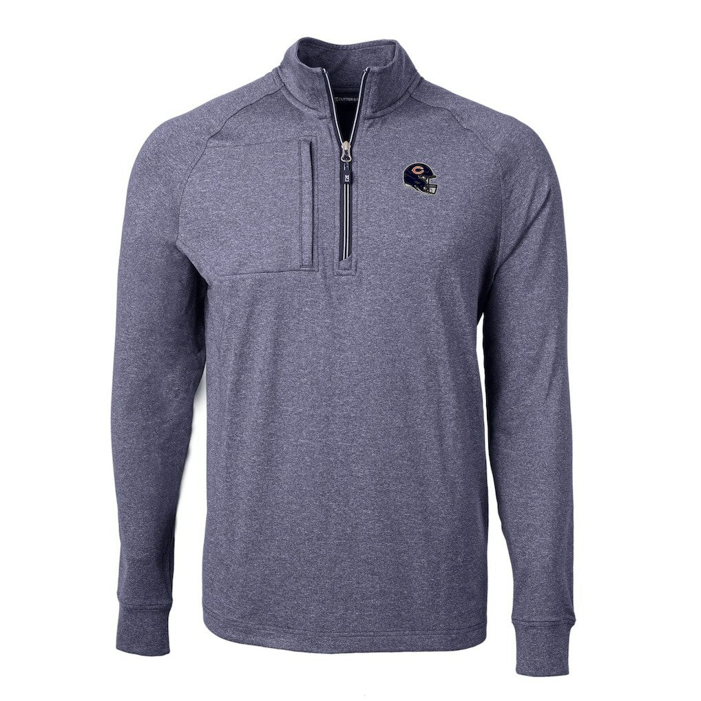 Chicago Bears  Cutter & Buck Big & Tall Adapt Eco Raglan Quarter-Zip Jacket