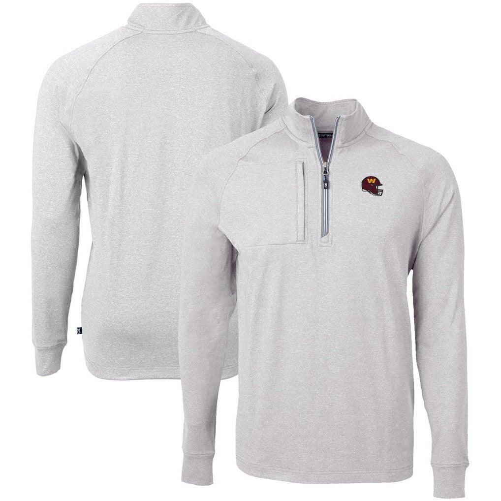 Washington Commanders  Cutter & Buck Big & Tall Adapt Eco Raglan Quarter-Zip Jacket