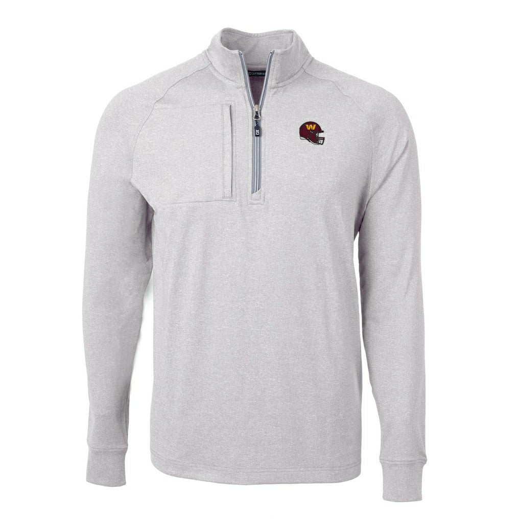 Washington Commanders  Cutter & Buck Big & Tall Adapt Eco Raglan Quarter-Zip Jacket