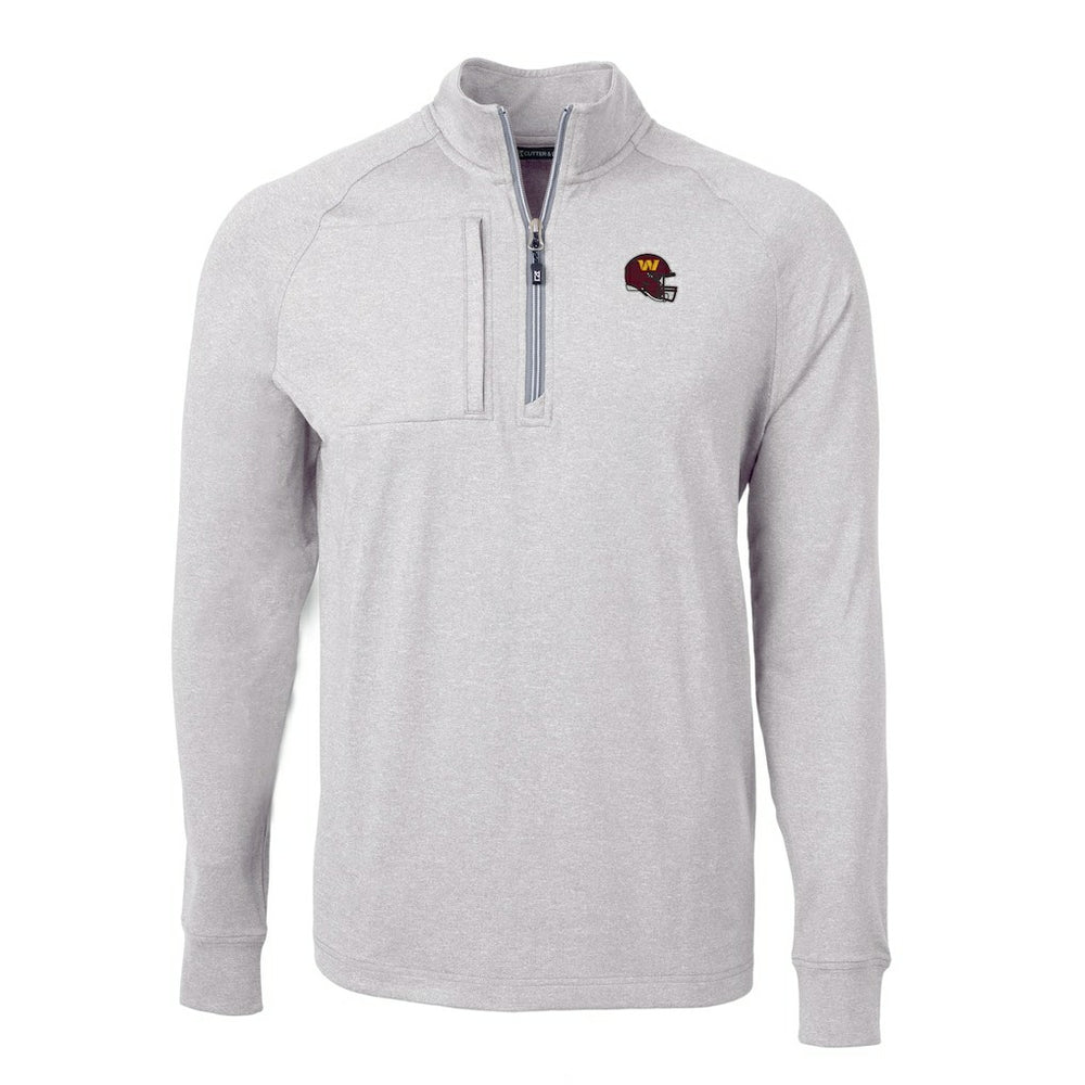 Washington Commanders  Cutter & Buck Big & Tall Adapt Eco Raglan Quarter-Zip Jacket