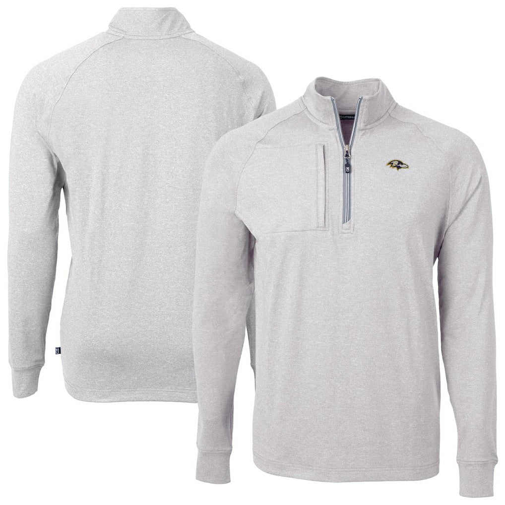 Baltimore Ravens  Cutter & Buck Big & Tall Adapt Eco Raglan Quarter-Zip Jacket