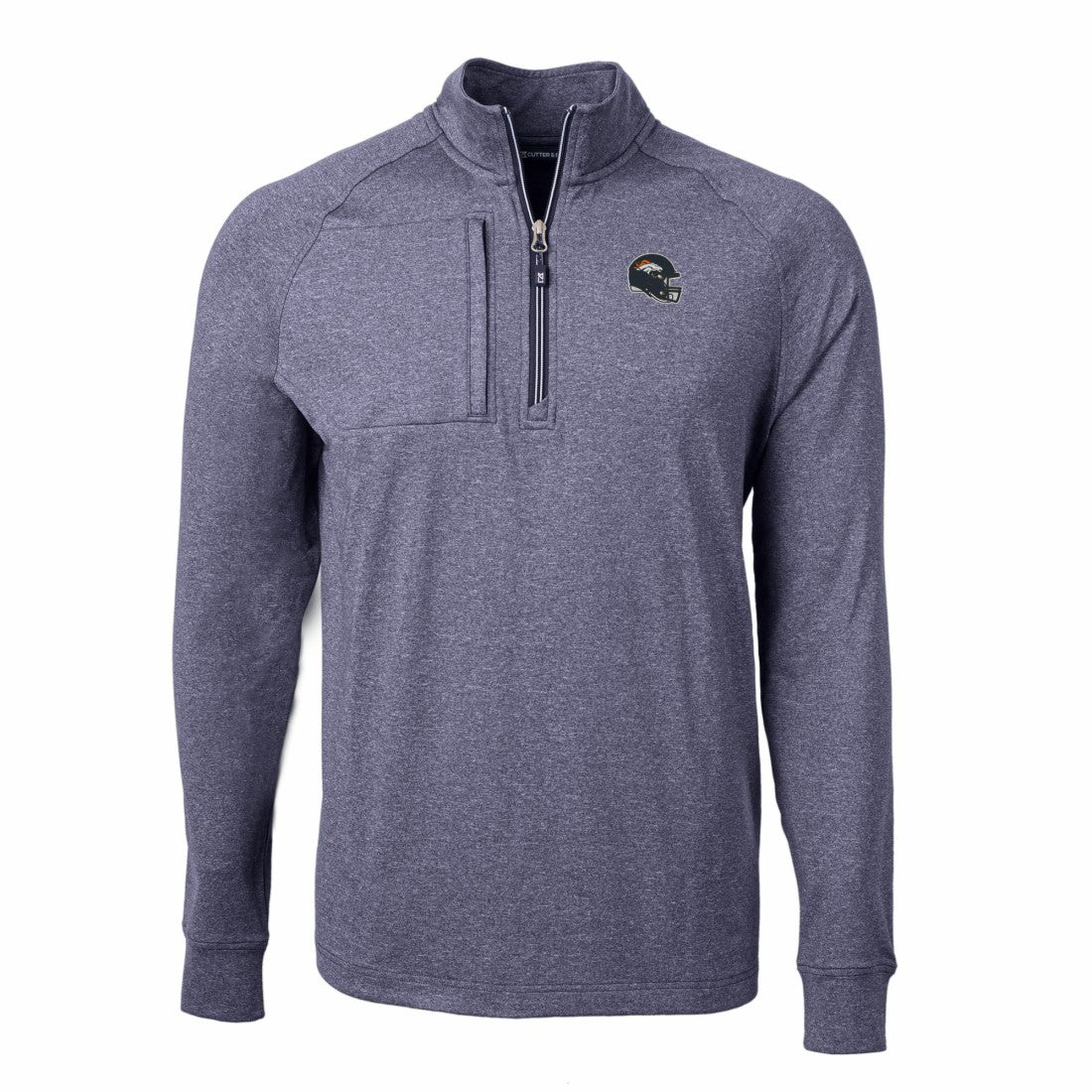 Denver Broncos  Cutter & Buck Big & Tall Adapt Eco Raglan Quarter-Zip Jacket