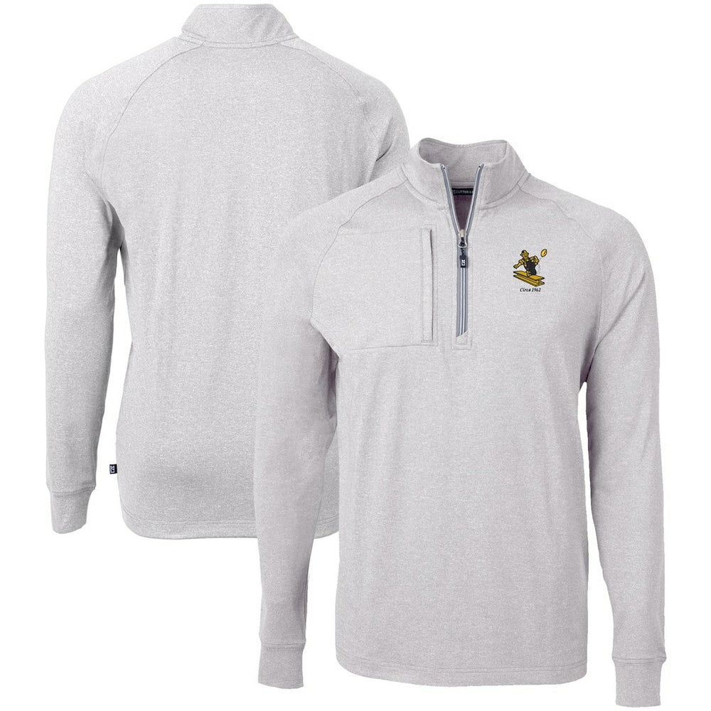 Pittsburgh Steelers  Cutter & Buck Big & Tall Adapt Eco Raglan Quarter-Zip Jacket