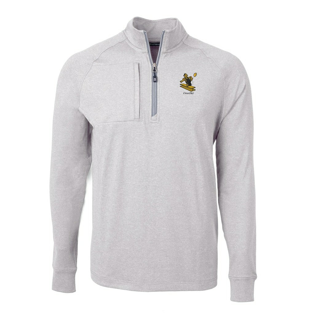 Pittsburgh Steelers  Cutter & Buck Big & Tall Adapt Eco Raglan Quarter-Zip Jacket