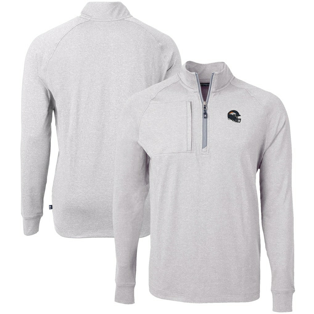 Denver Broncos  Cutter & Buck Big & Tall Adapt Eco Raglan Quarter-Zip Jacket