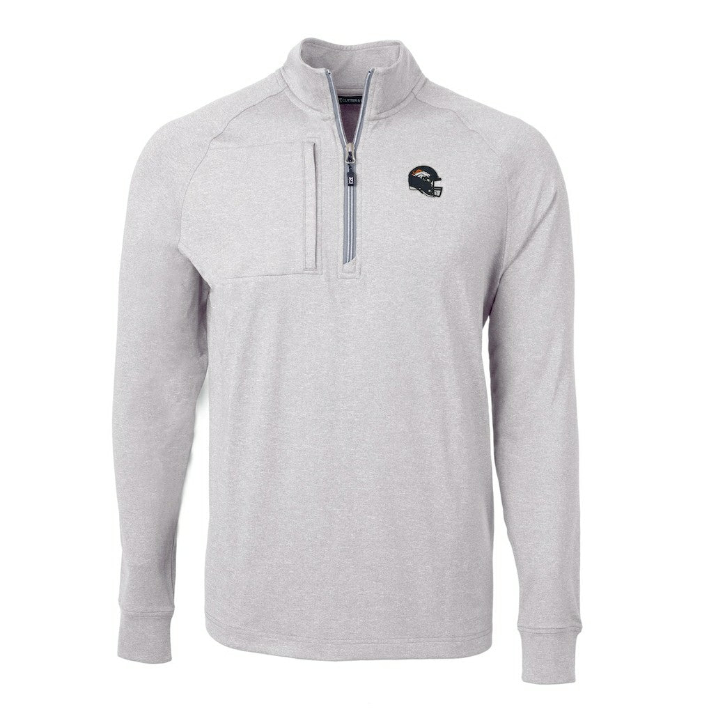 Denver Broncos  Cutter & Buck Big & Tall Adapt Eco Raglan Quarter-Zip Jacket