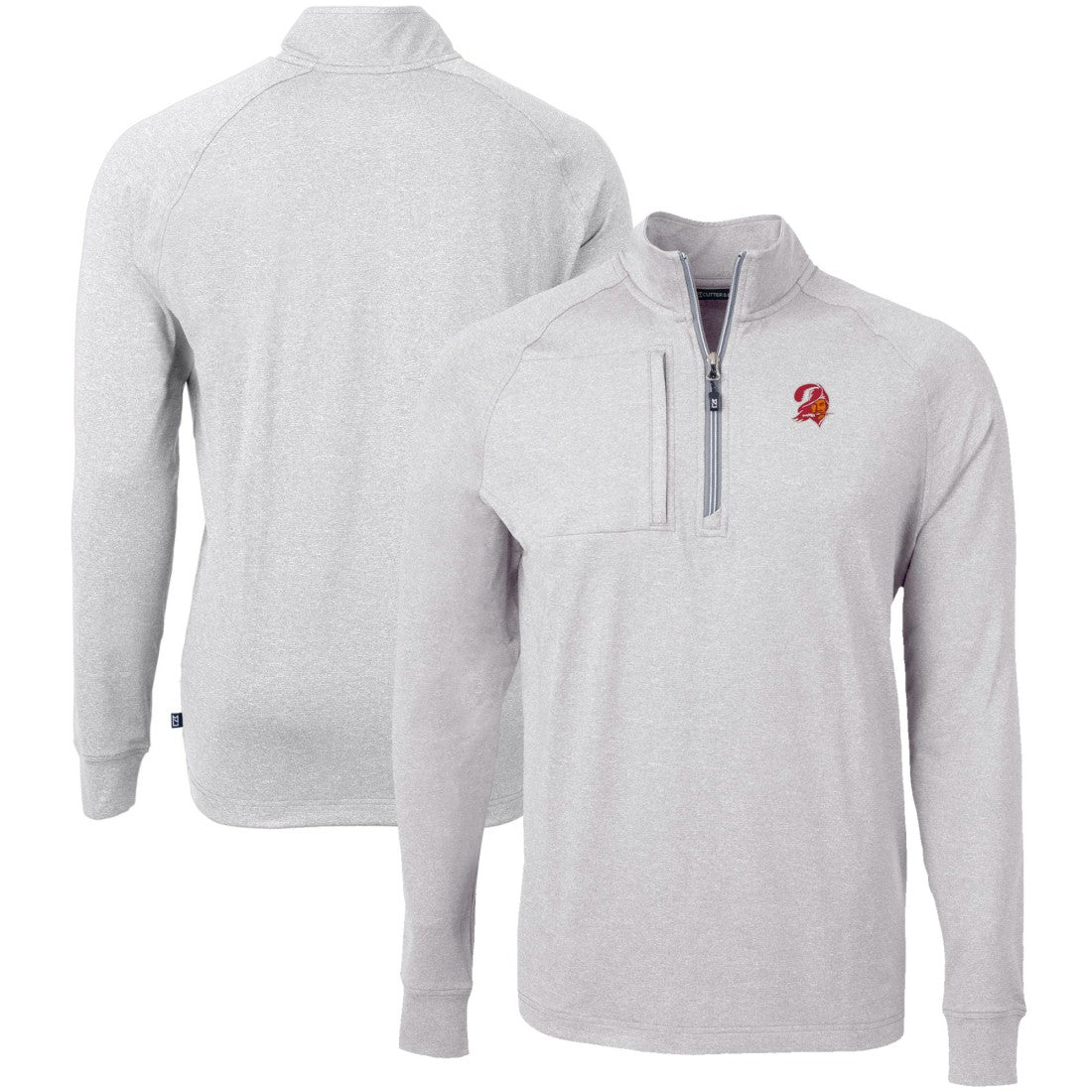 Tampa Bay Buccaneers  Cutter & Buck Big & Tall Adapt Eco Raglan Quarter-Zip Jacket