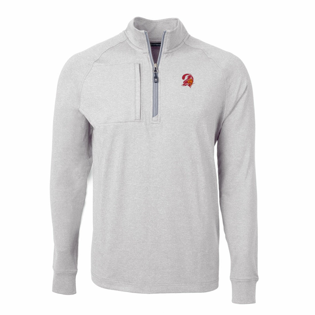 Tampa Bay Buccaneers  Cutter & Buck Big & Tall Adapt Eco Raglan Quarter-Zip Jacket