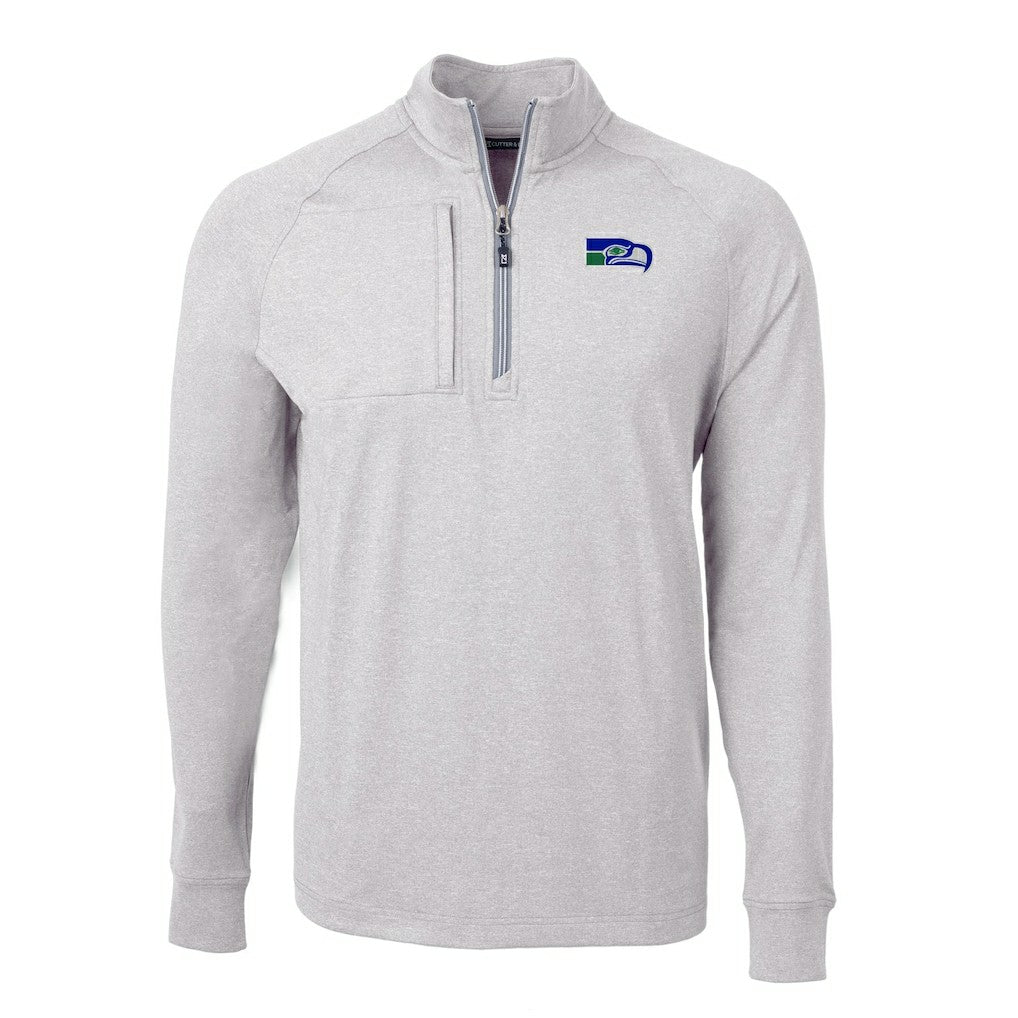 Seattle Seahawks  Cutter & Buck Big & Tall Adapt Eco Raglan Quarter-Zip Jacket