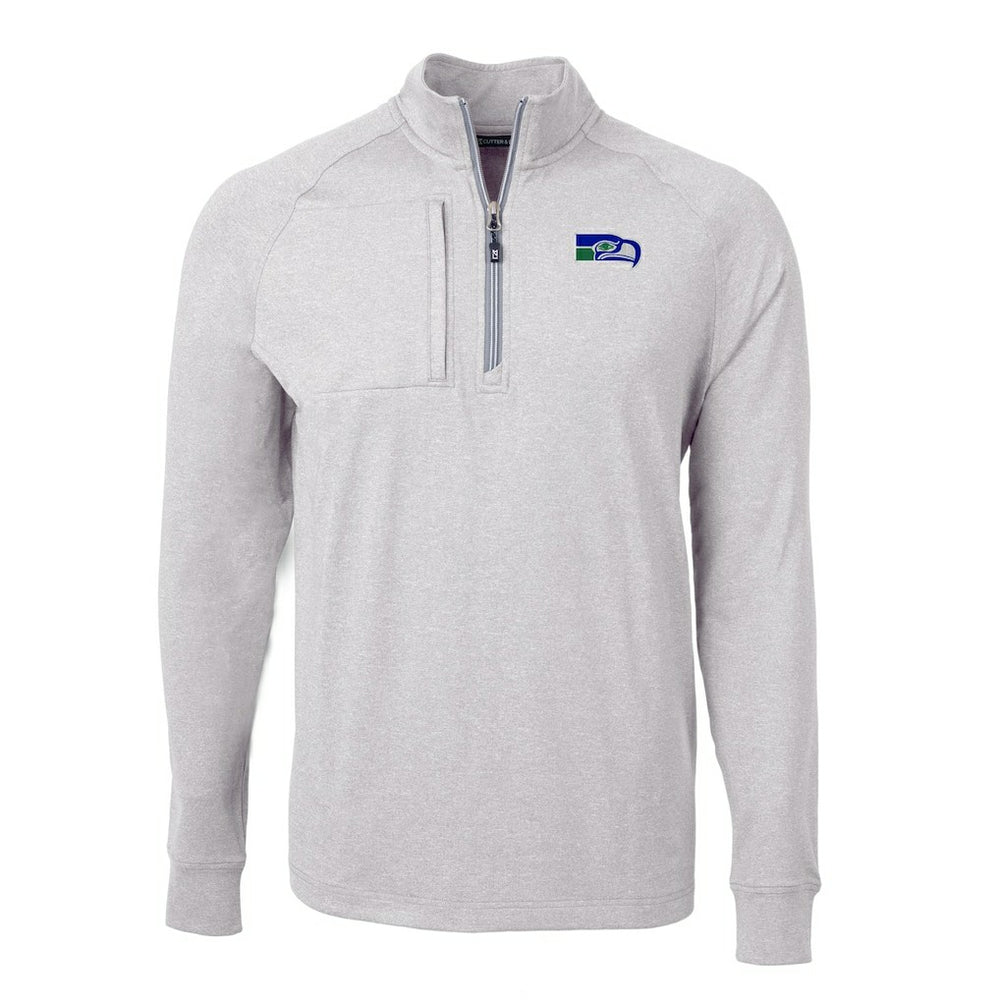Seattle Seahawks  Cutter & Buck Big & Tall Adapt Eco Raglan Quarter-Zip Jacket