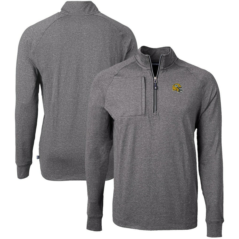 Green Bay Packers  Cutter & Buck Big & Tall Adapt Eco Raglan Quarter-Zip Jacket