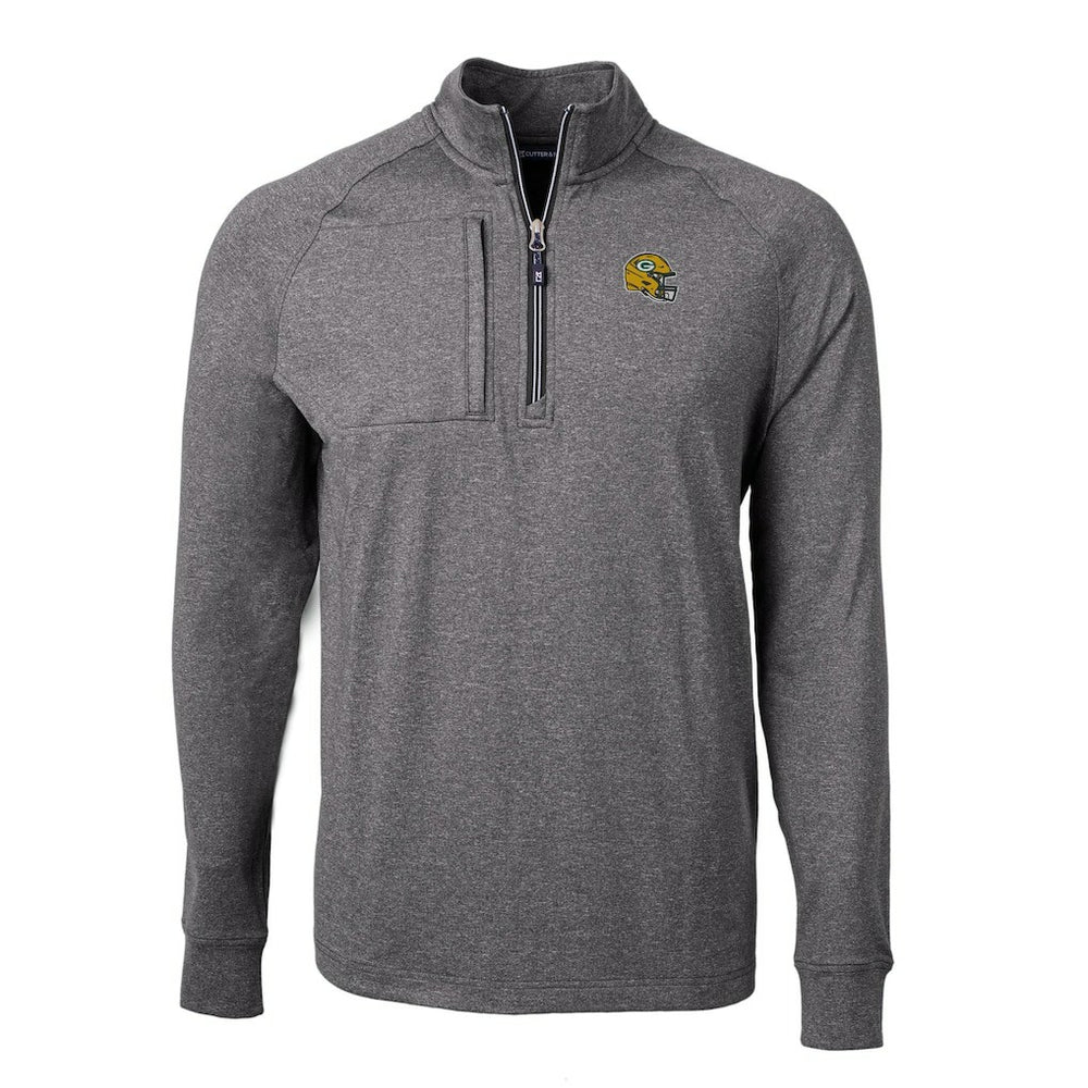 Green Bay Packers  Cutter & Buck Big & Tall Adapt Eco Raglan Quarter-Zip Jacket