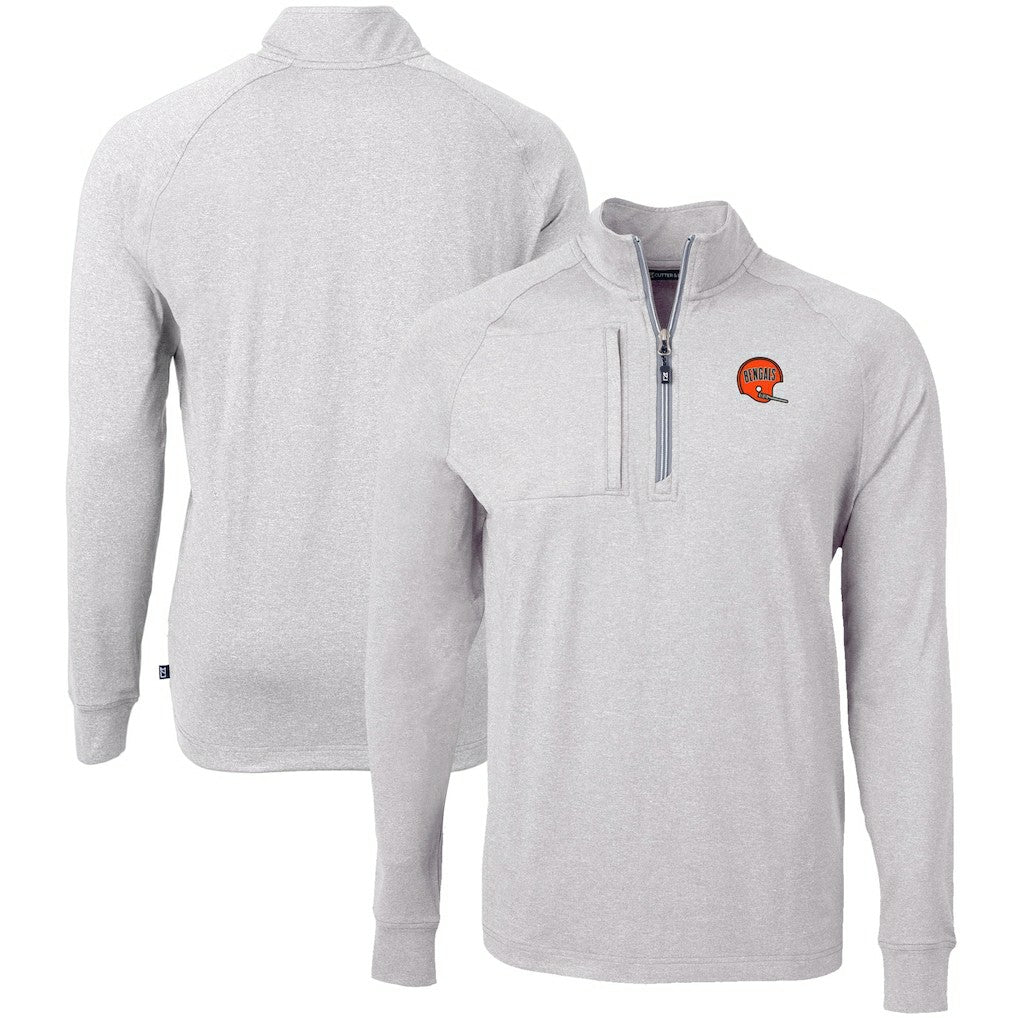 Cincinnati Bengals  Cutter & Buck Big & Tall Adapt Eco Raglan Quarter-Zip Jacket
