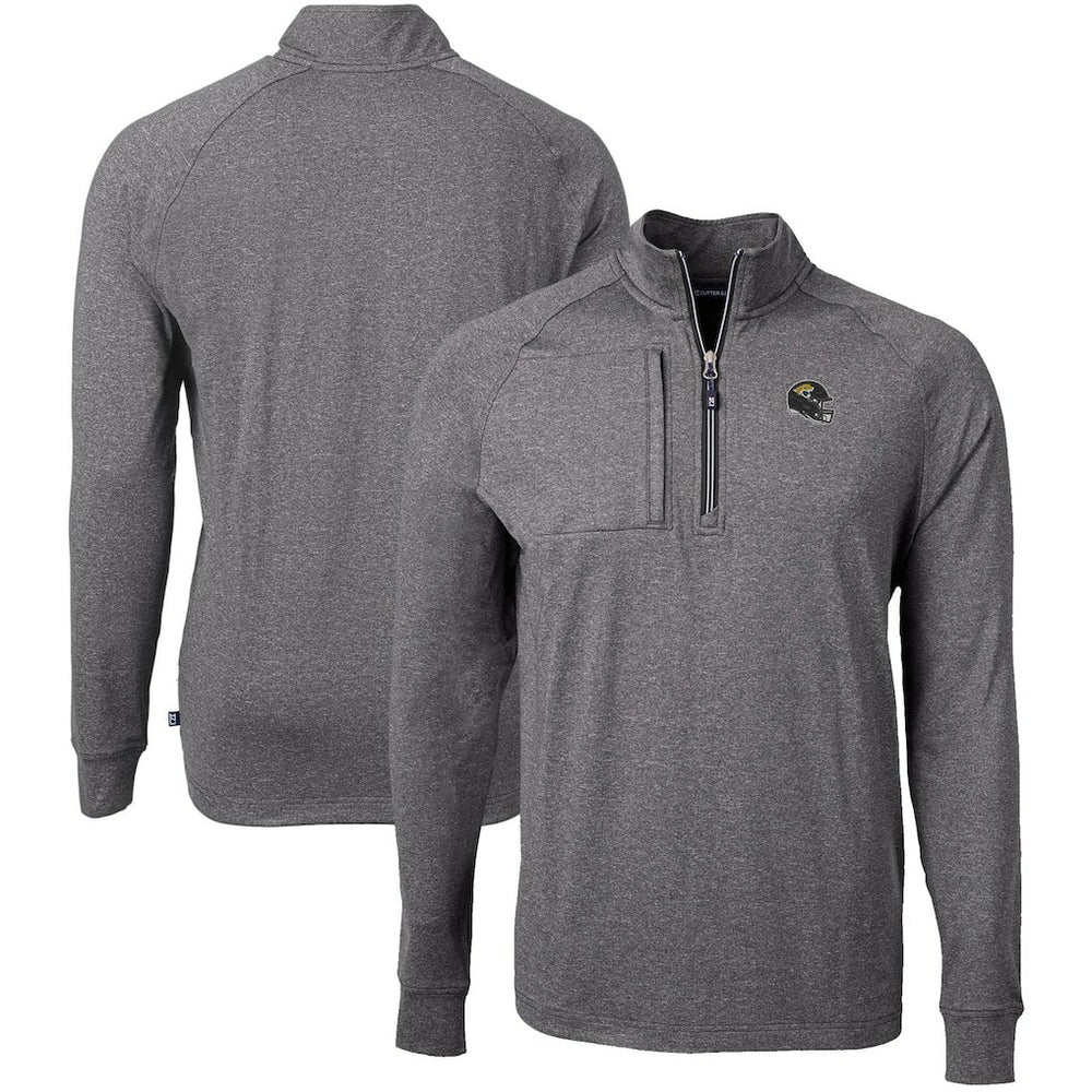 Jacksonville Jaguars  Cutter & Buck Big & Tall Adapt Eco Raglan Quarter-Zip Jacket
