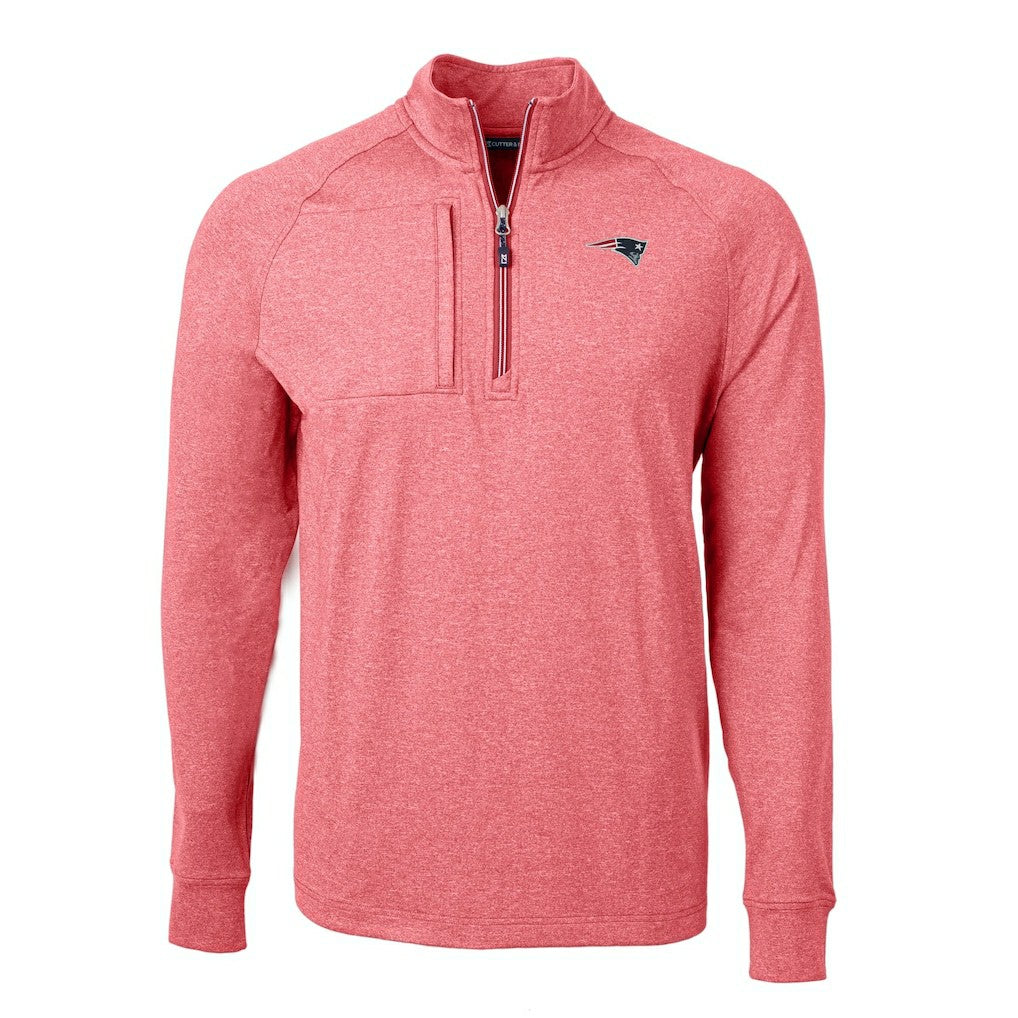 New England Patriots  Cutter & Buck Big & Tall Adapt Eco Raglan Quarter-Zip Jacket