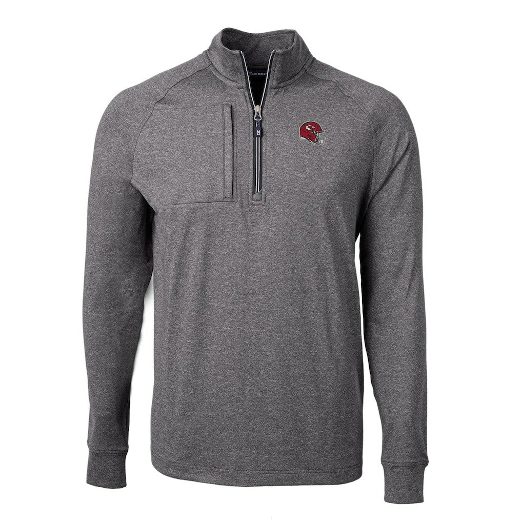 Kansas City Chiefs  Cutter & Buck Big & Tall Adapt Eco Raglan Quarter-Zip Jacket
