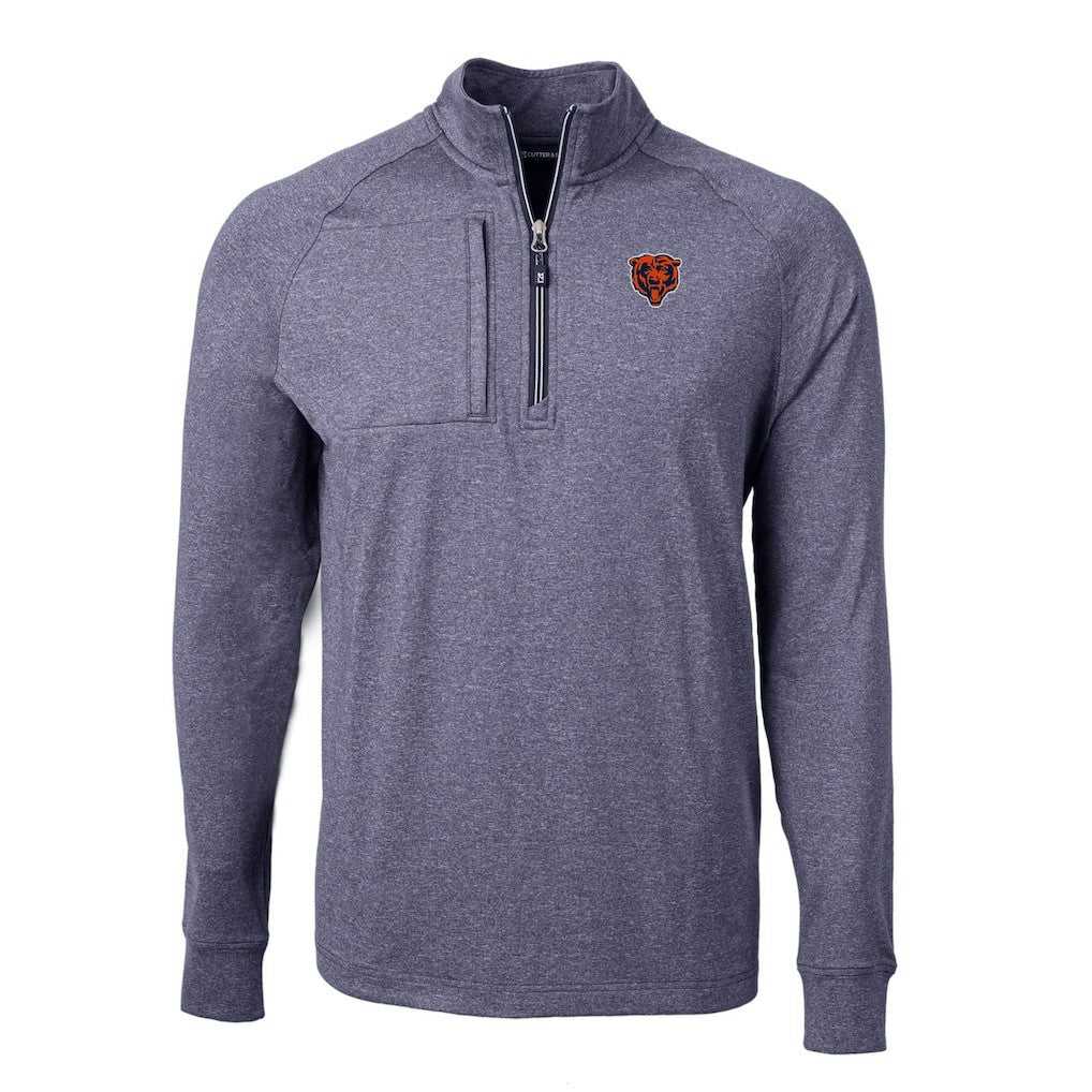 Chicago Bears  Cutter & Buck Big & Tall Adapt Eco Raglan Quarter-Zip Jacket