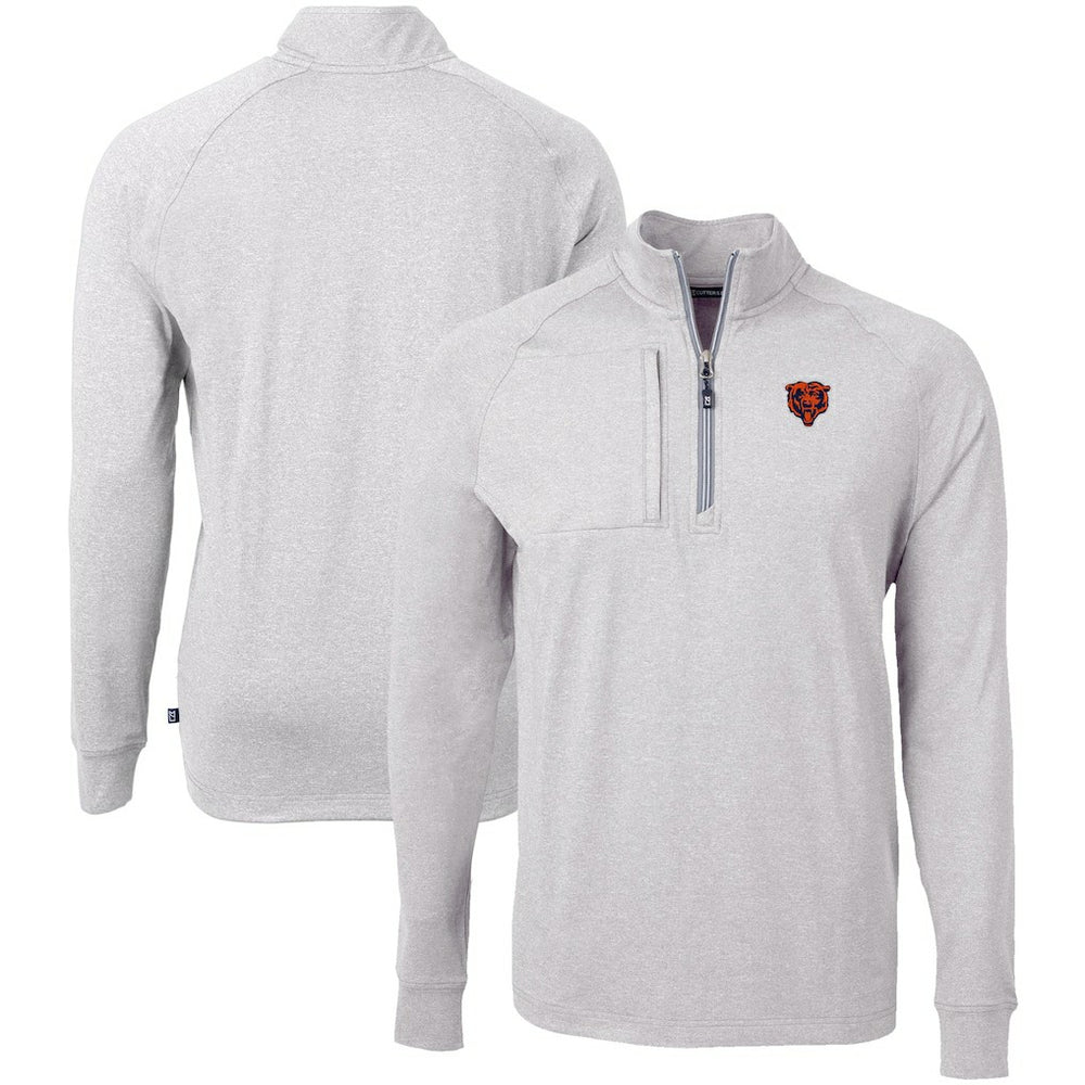 Chicago Bears  Cutter & Buck Big & Tall Adapt Eco Raglan Quarter-Zip Jacket