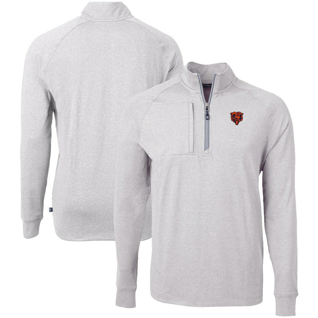 Chicago Bears  Cutter & Buck Big & Tall Adapt Eco Raglan Quarter-Zip Jacket