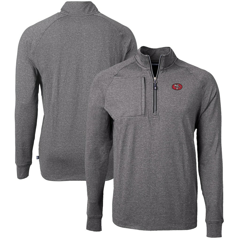 San Francisco 49ers  Cutter & Buck Big & Tall Adapt Eco Raglan Quarter-Zip Jacket