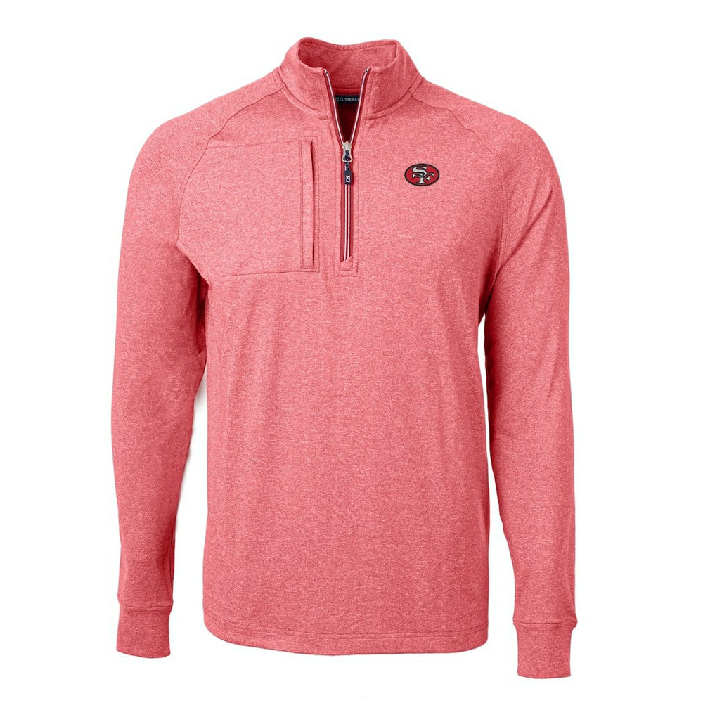 San Francisco 49ers  Cutter & Buck Big & Tall Adapt Eco Raglan Quarter-Zip Jacket