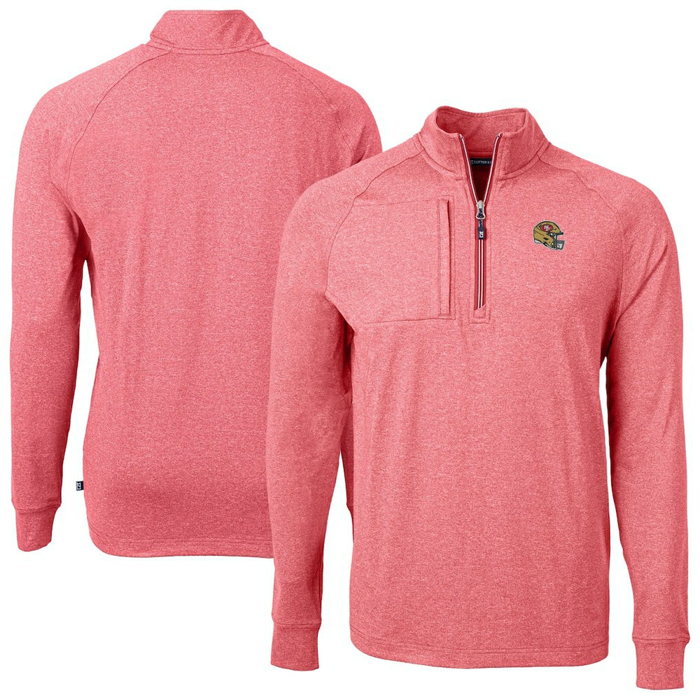 San Francisco 49ers  Cutter & Buck Big & Tall Adapt Eco Raglan Quarter-Zip Jacket