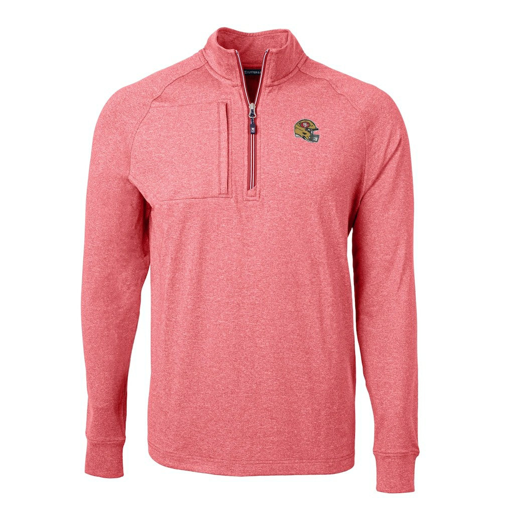 San Francisco 49ers  Cutter & Buck Big & Tall Adapt Eco Raglan Quarter-Zip Jacket