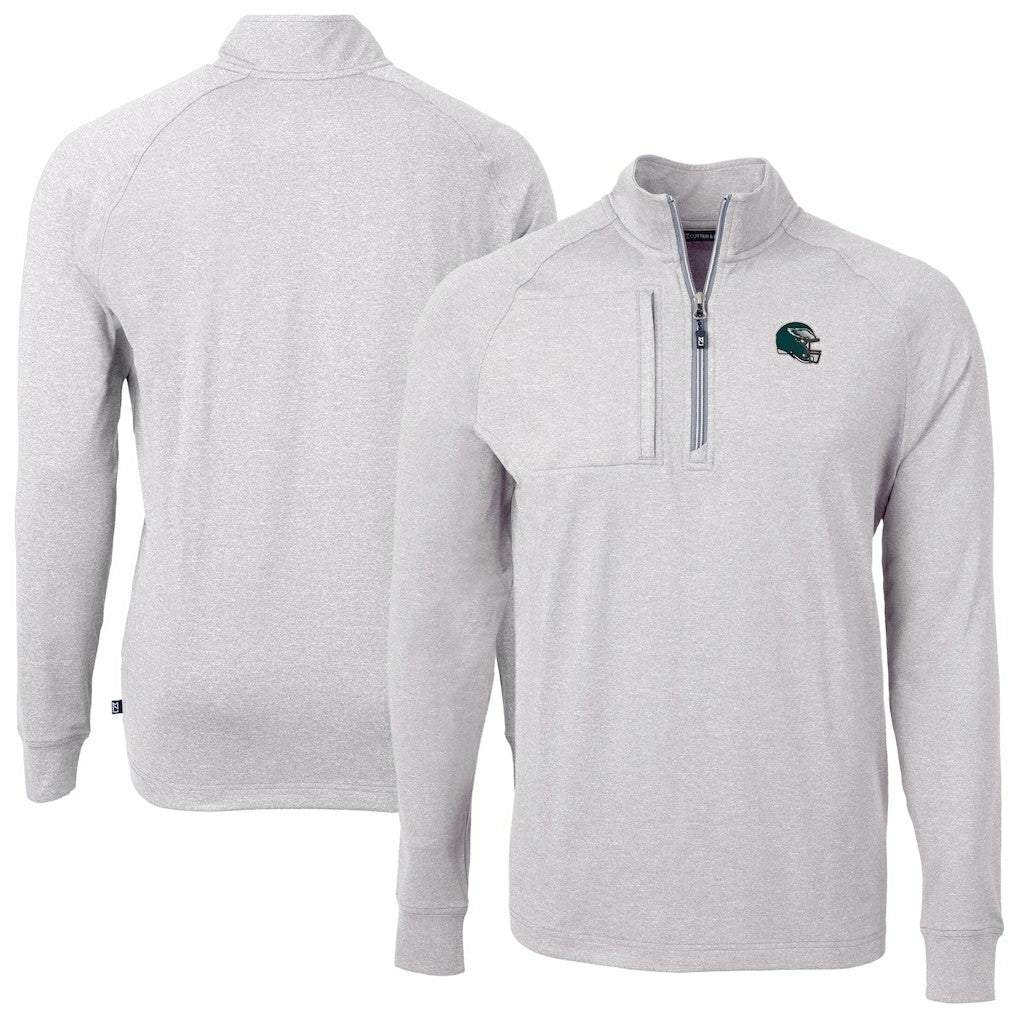 Philadelphia Eagles  Cutter & Buck Big & Tall Adapt Eco Raglan Quarter-Zip Jacket