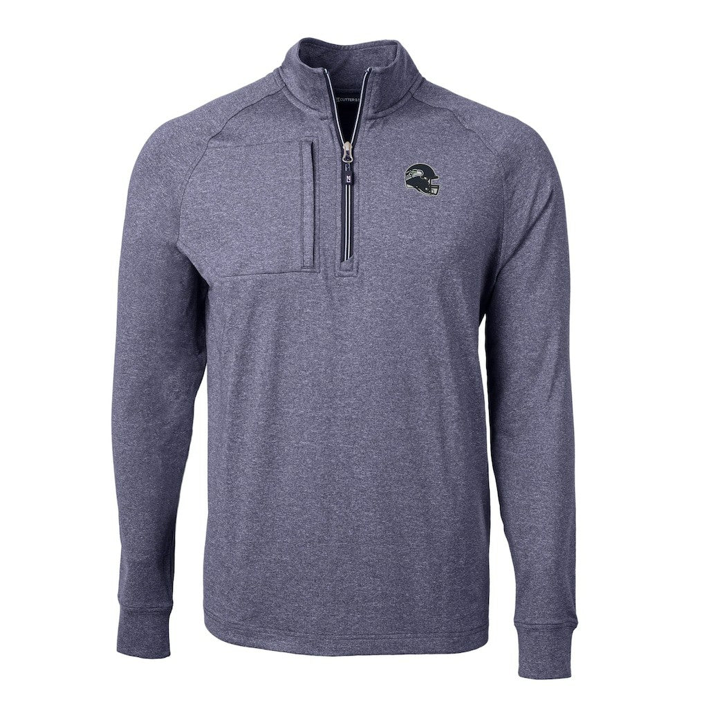 Seattle Seahawks  Cutter & Buck Big & Tall Adapt Eco Raglan Quarter-Zip Jacket