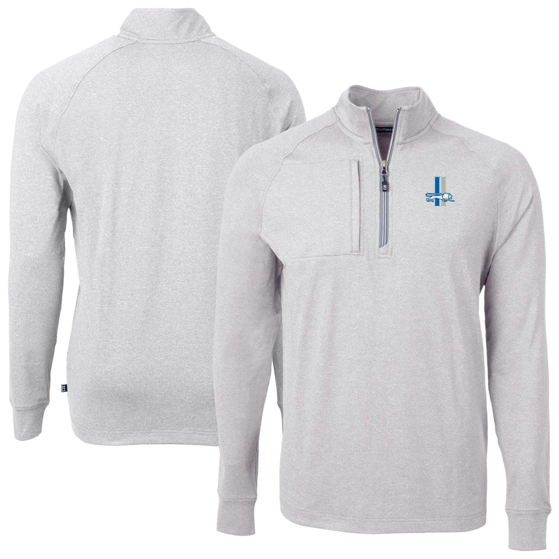 Detroit Lions  Cutter & Buck Big & Tall Adapt Eco Raglan Quarter-Zip Jacket