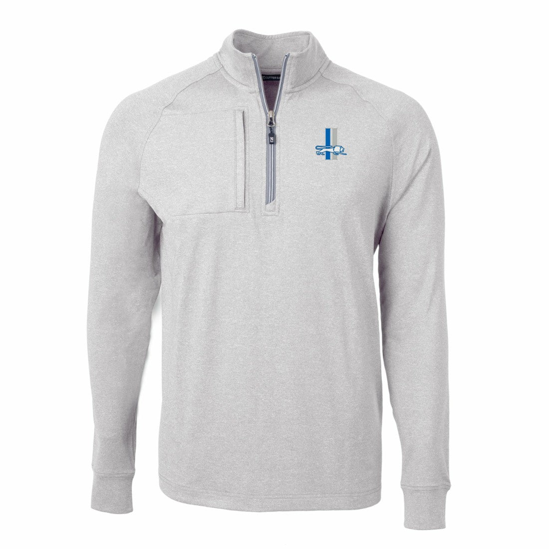 Detroit Lions  Cutter & Buck Big & Tall Adapt Eco Raglan Quarter-Zip Jacket