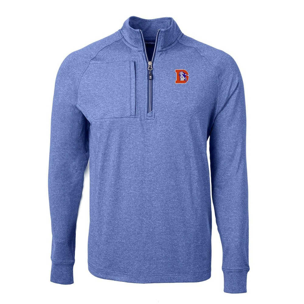 Denver Broncos  Cutter & Buck Big & Tall Adapt Eco Raglan Quarter-Zip Jacket