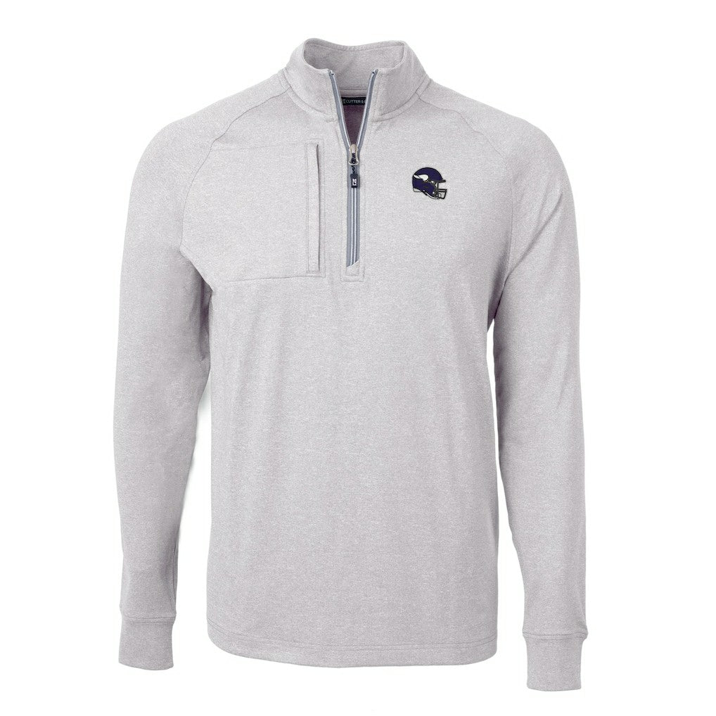 Minnesota Vikings  Cutter & Buck Big & Tall Adapt Eco Raglan Quarter-Zip Jacket