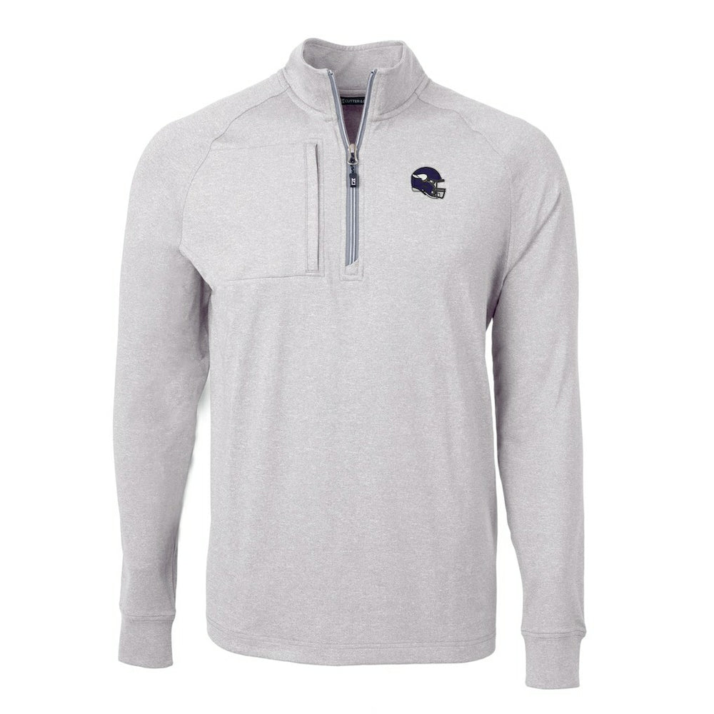 Minnesota Vikings  Cutter & Buck Big & Tall Adapt Eco Raglan Quarter-Zip Jacket