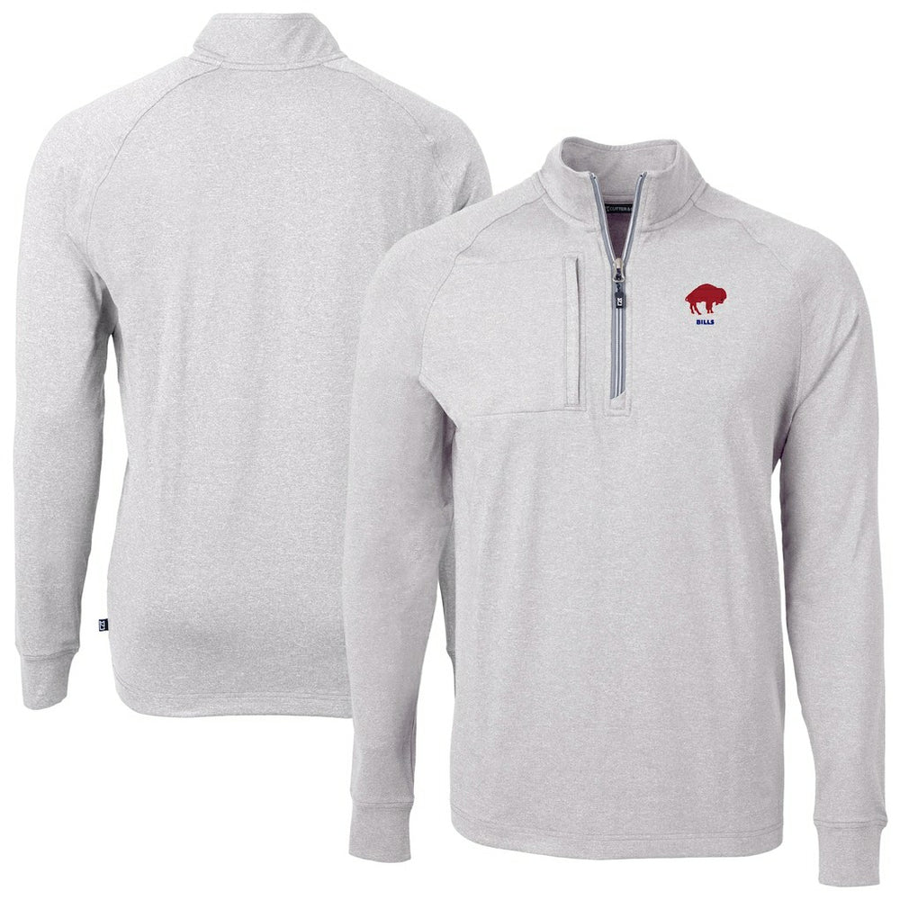 Buffalo Bills  Cutter & Buck Big & Tall Adapt Eco Raglan Quarter-Zip Jacket