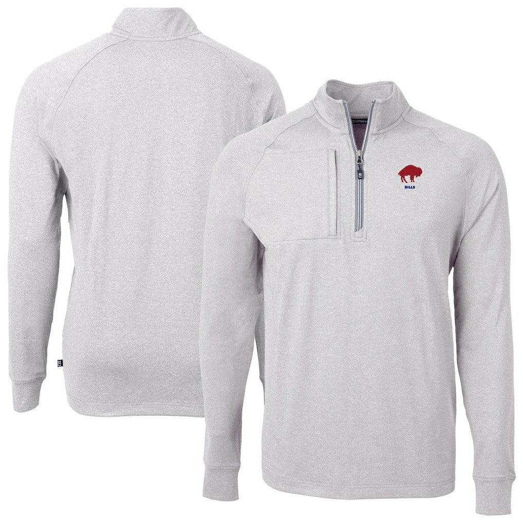Buffalo Bills  Cutter & Buck Big & Tall Adapt Eco Raglan Quarter-Zip Jacket