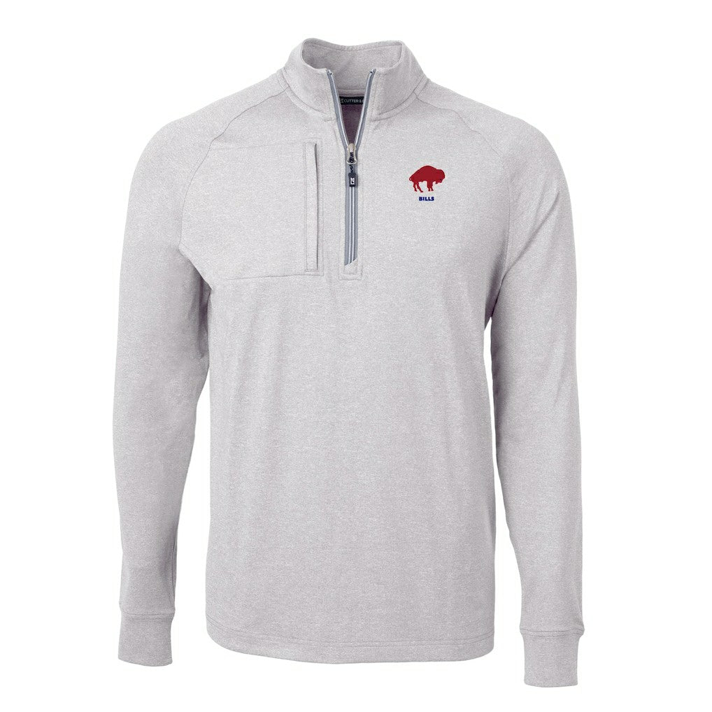 Buffalo Bills  Cutter & Buck Big & Tall Adapt Eco Raglan Quarter-Zip Jacket