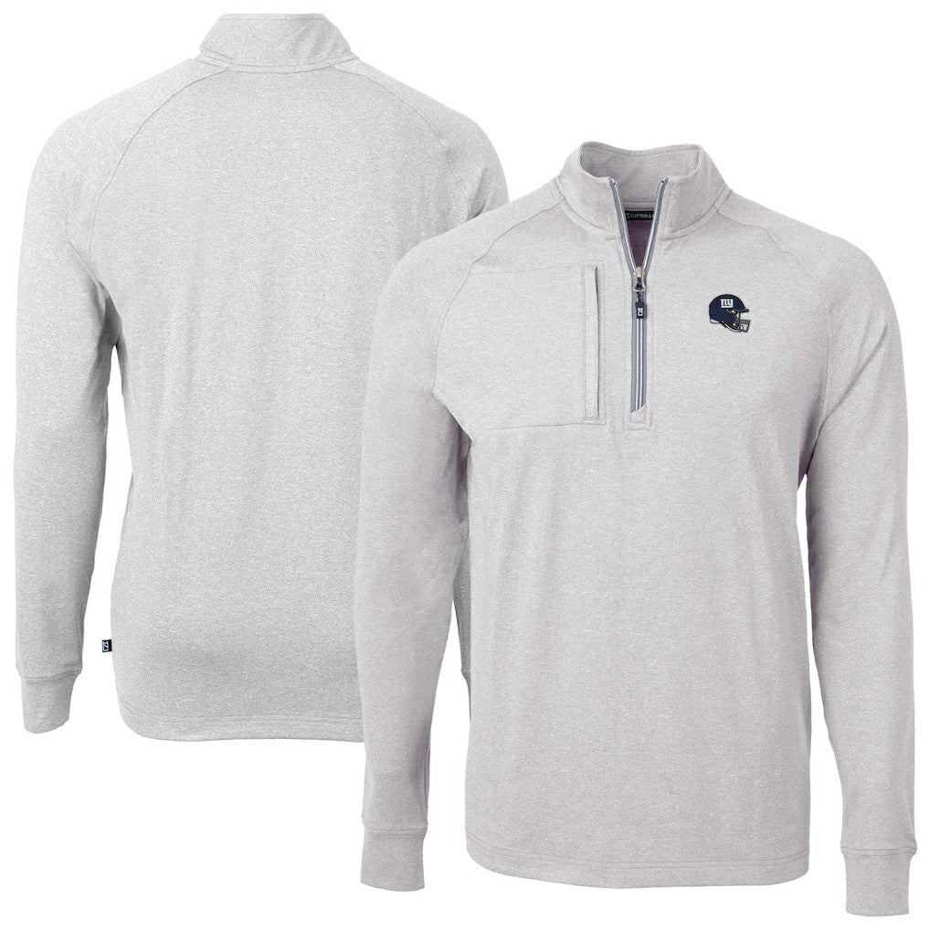 New York Giants  Cutter & Buck Big & Tall Adapt Eco Raglan Quarter-Zip Jacket