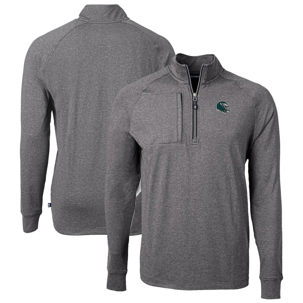Philadelphia Eagles  Cutter & Buck Big & Tall Adapt Eco Raglan Quarter-Zip Jacket
