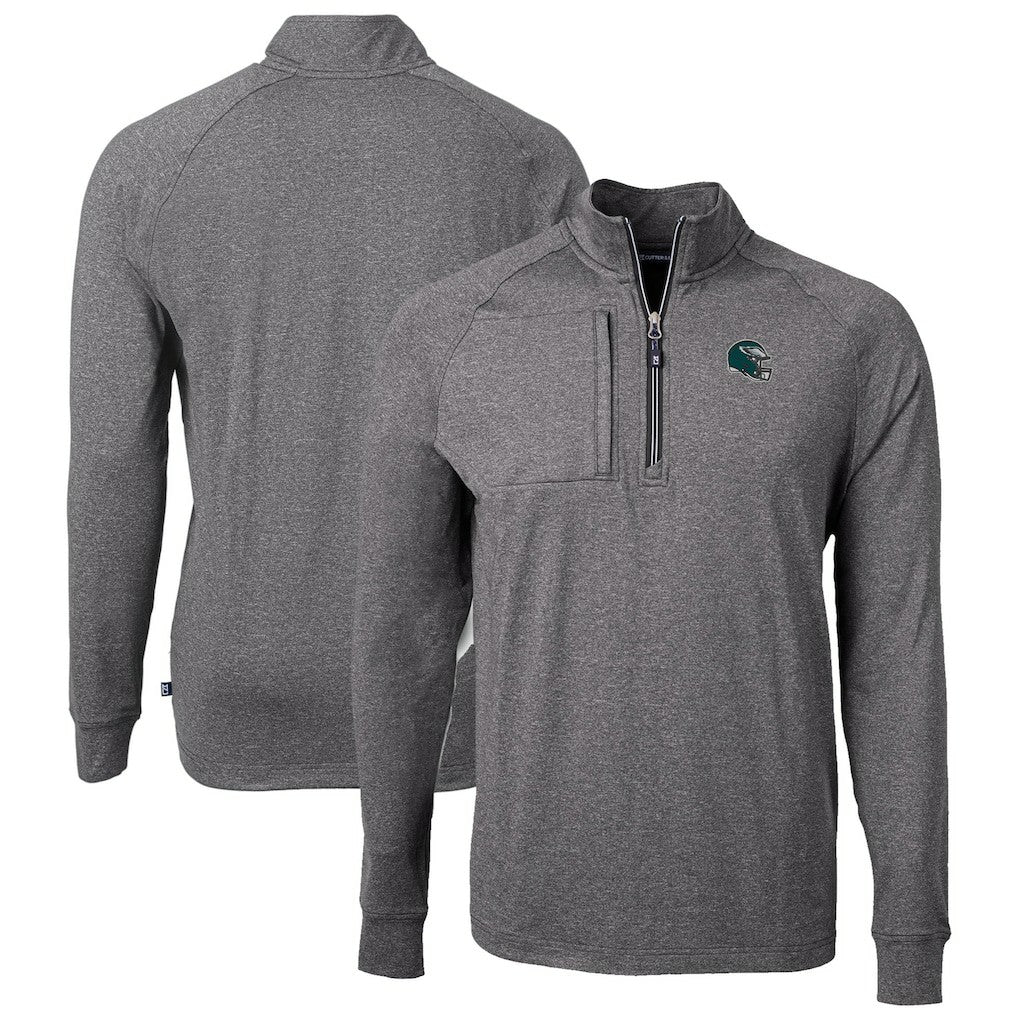 Philadelphia Eagles  Cutter & Buck Big & Tall Adapt Eco Raglan Quarter-Zip Jacket