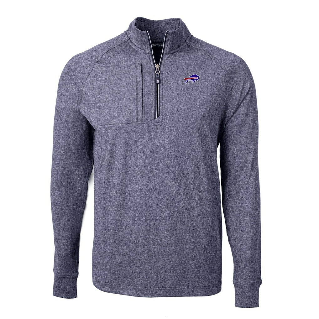 Buffalo Bills  Cutter & Buck Big & Tall Adapt Eco Raglan Quarter-Zip Jacket